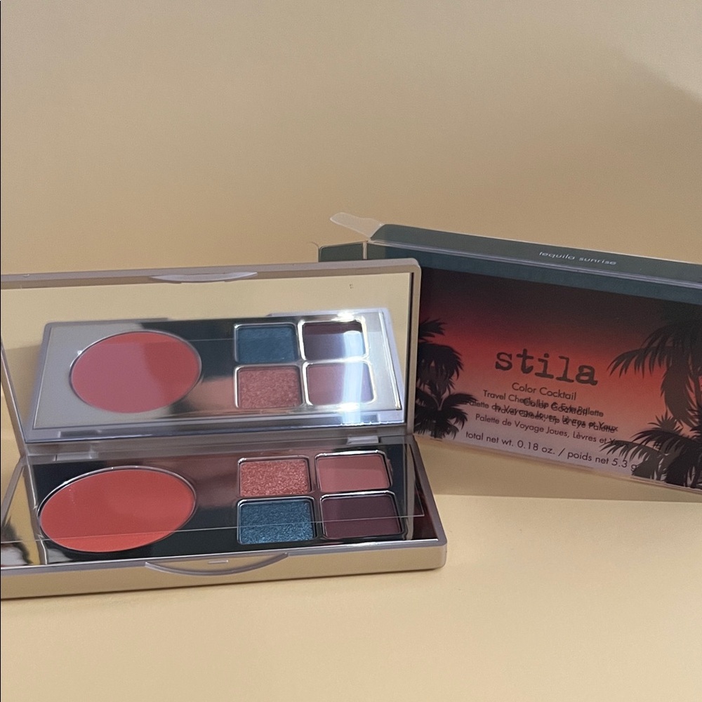 Stila Color Cocktail Eyeshadow Palette with Pink, Blue, and Brown